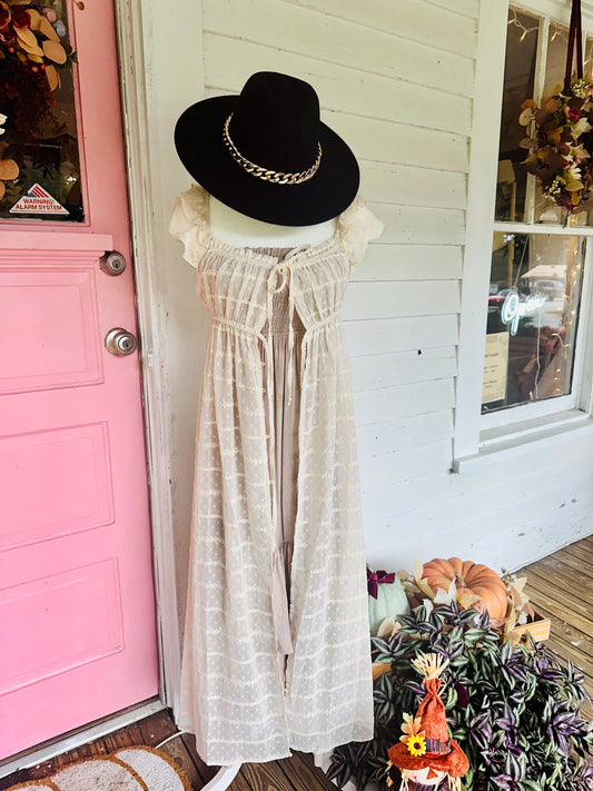 Sheer Textured Chiffon Kimono/Dress