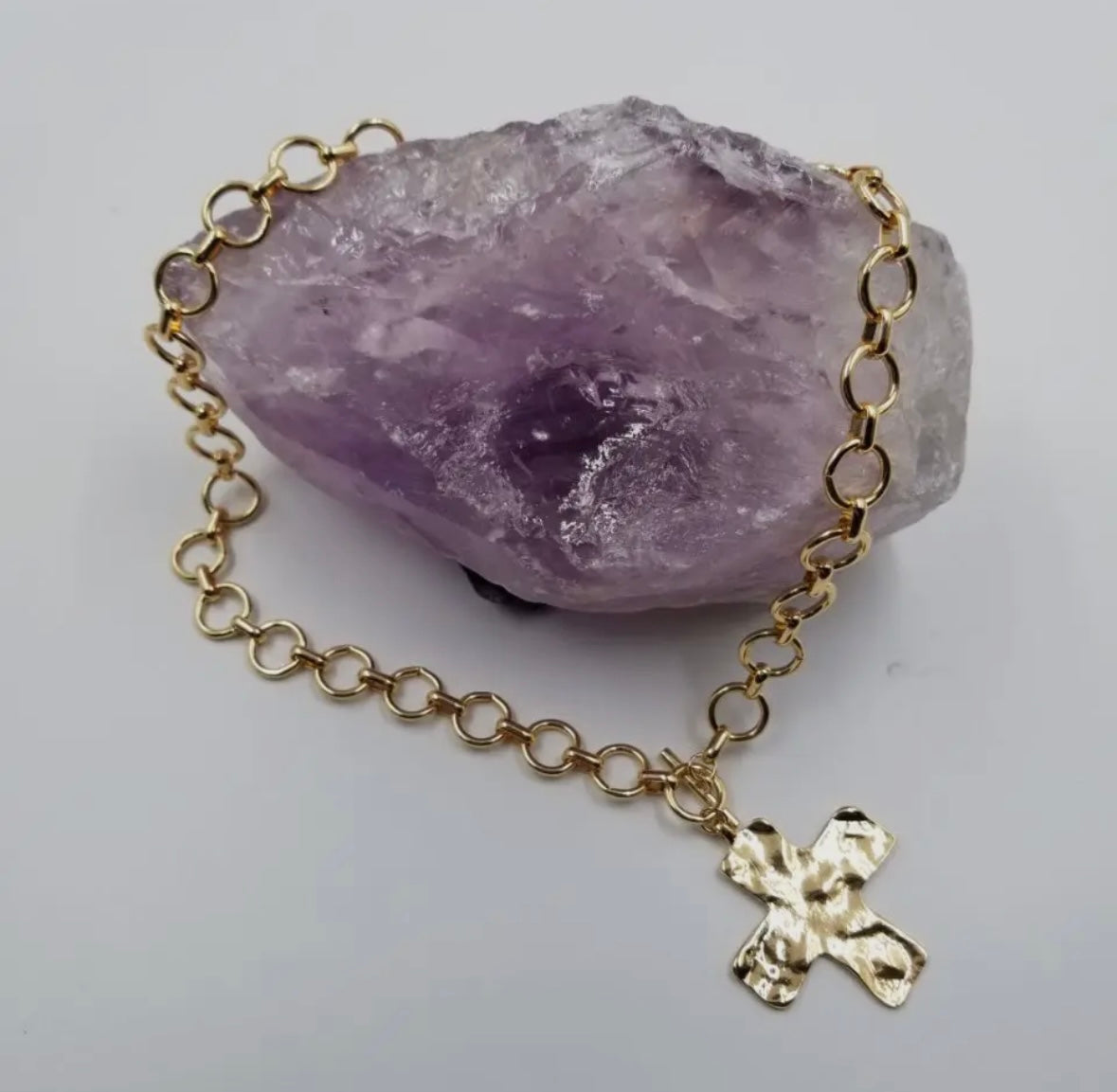 Hammered Cross Necklace