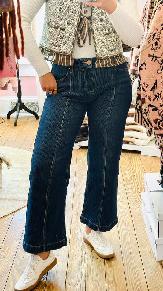 Risen Dark Denim Detailed Jeans