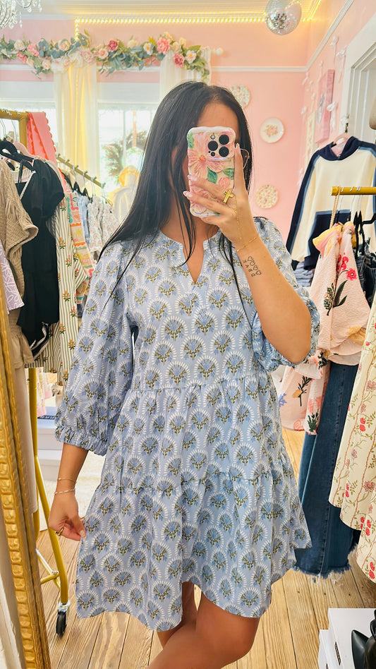 Mary Square Cooper Botanical Bloom Dress
