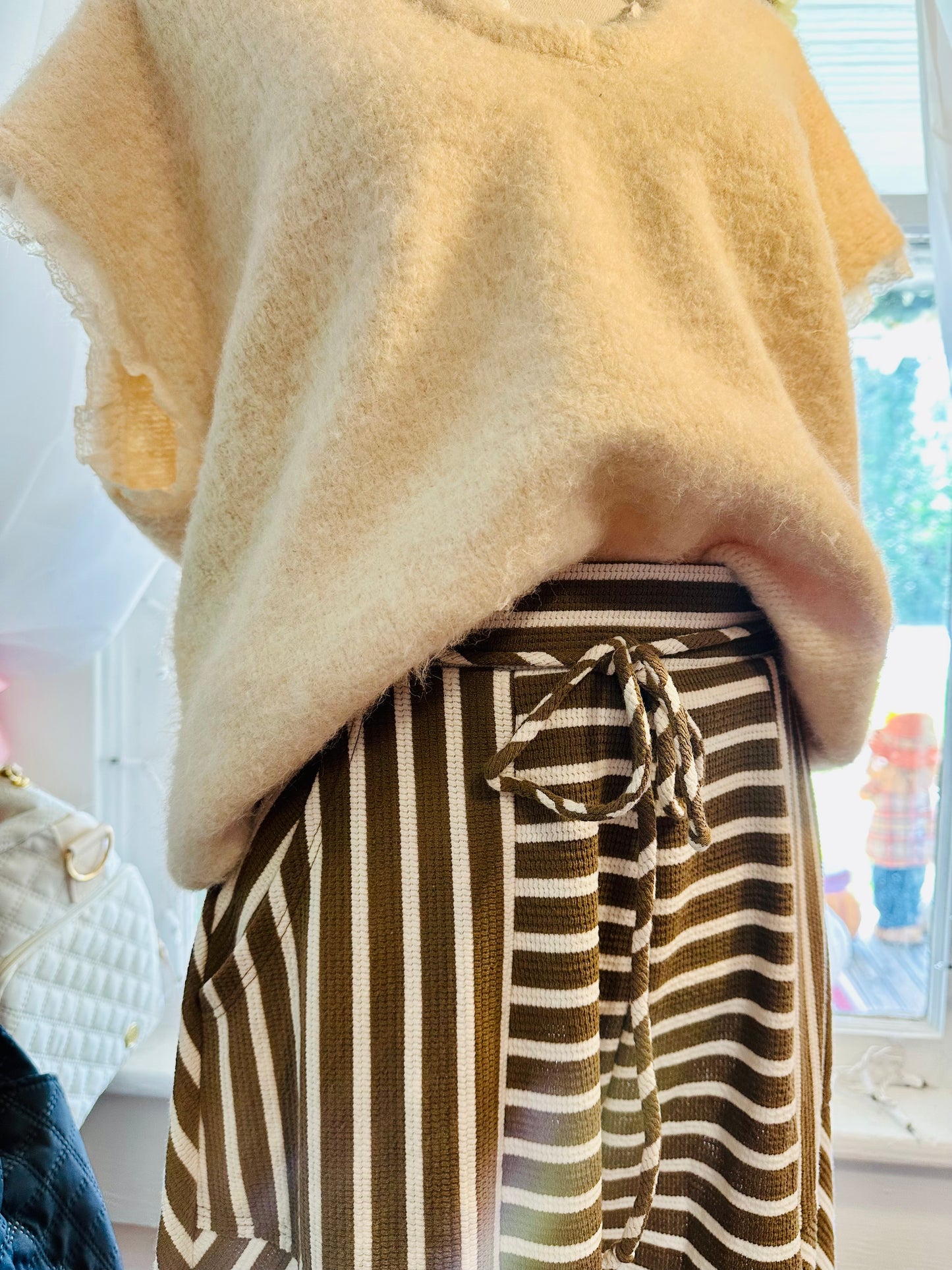 Brown & White Stripe Pants