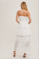 Strapless Tiered Ruffle Midi Dress