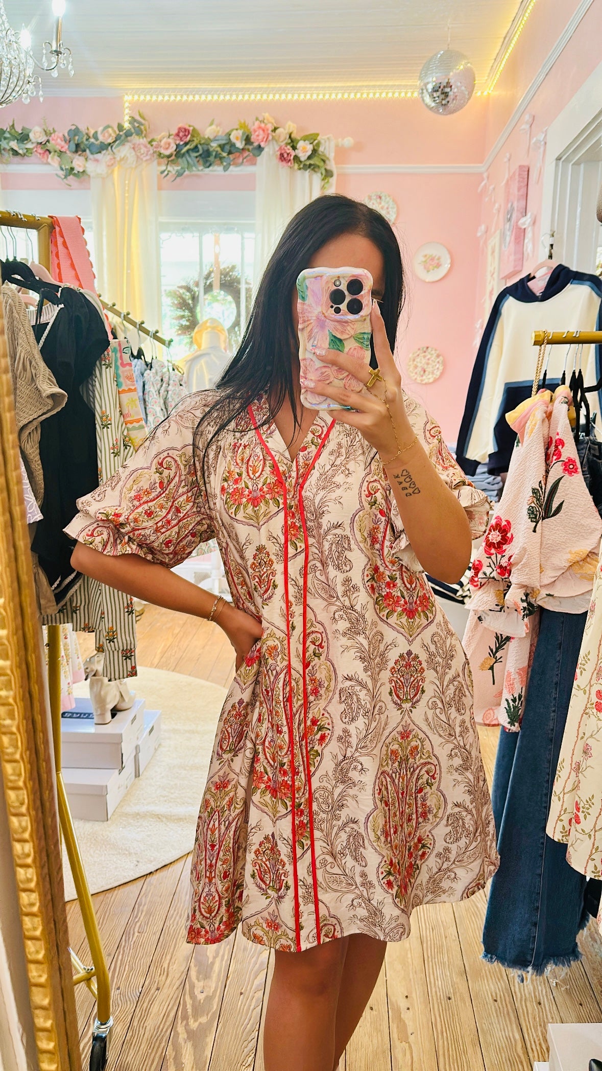 Blush-berry Paisley Dress