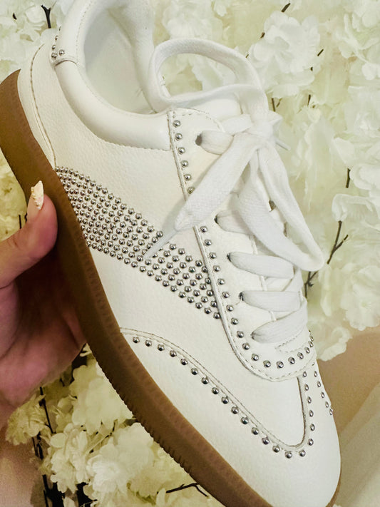 Wylder White Stud Sneaker