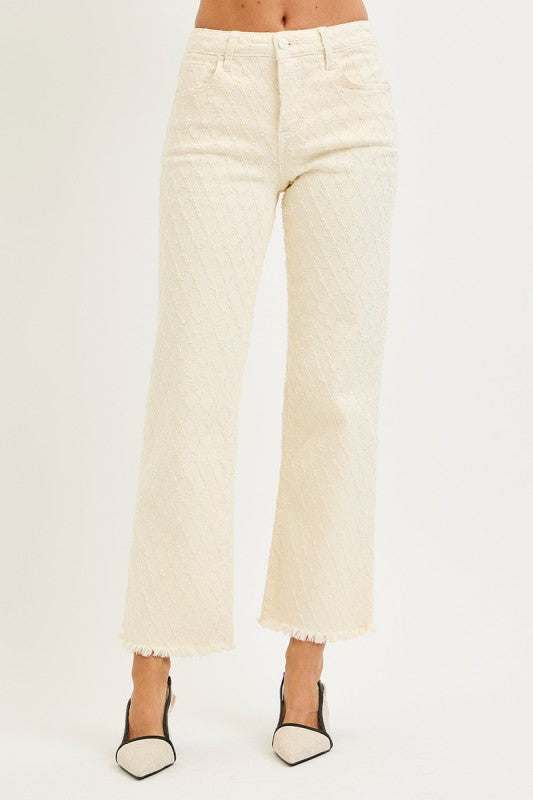 RISEN Straight Textured Jeans