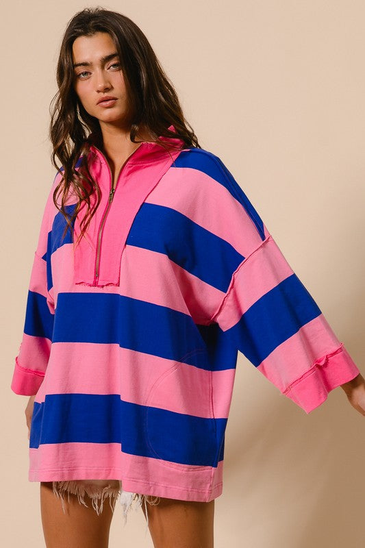 Neon Striped Pullover