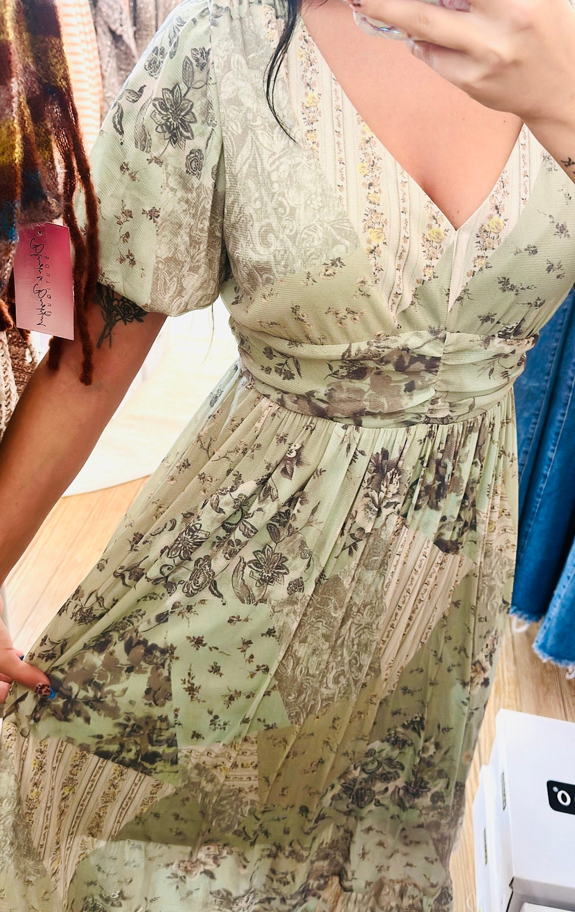 Blushing Meadow Midi Dress
