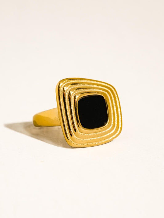 Black Abstract Ring