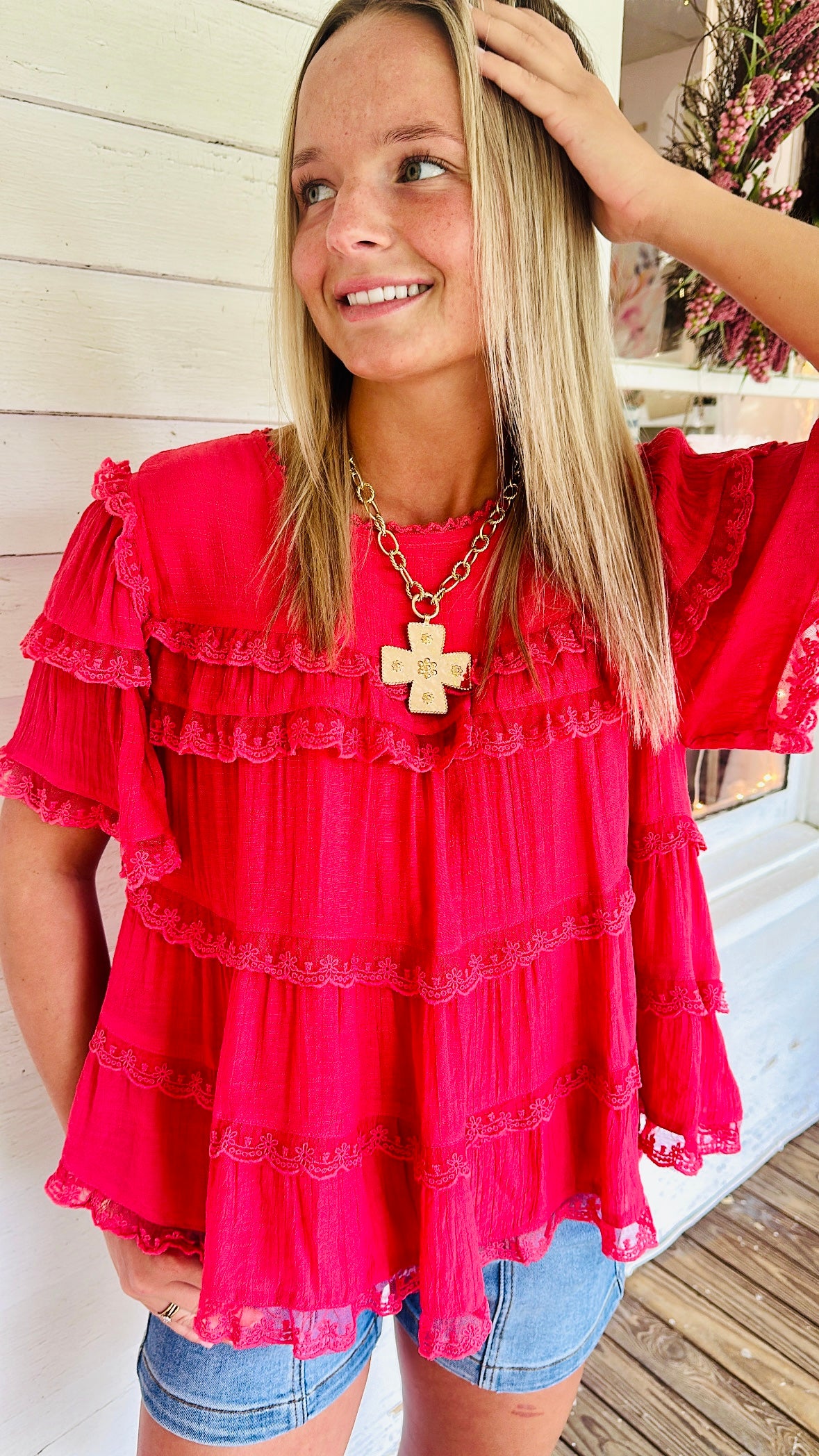 Lace Trim Swing Top
