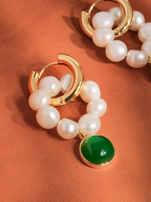 Freshwater Pearl Hoop Earrings