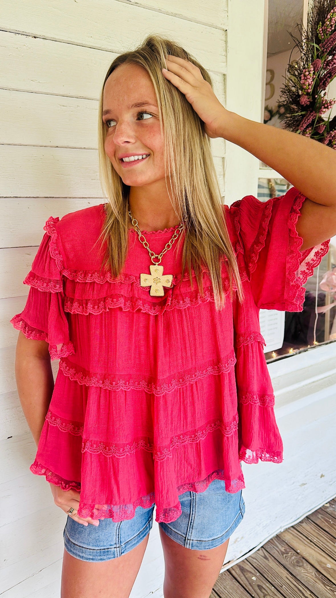 Lace Trim Swing Top