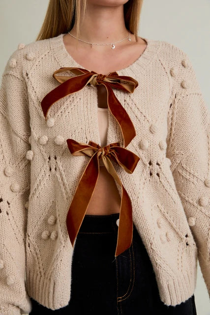 Velvet Tie Cardigan
