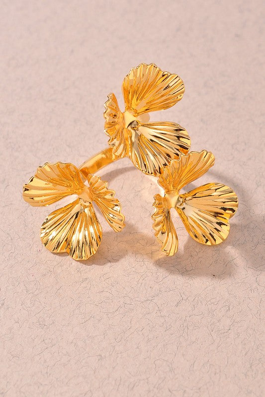 Triple Flower Adjustable Ring