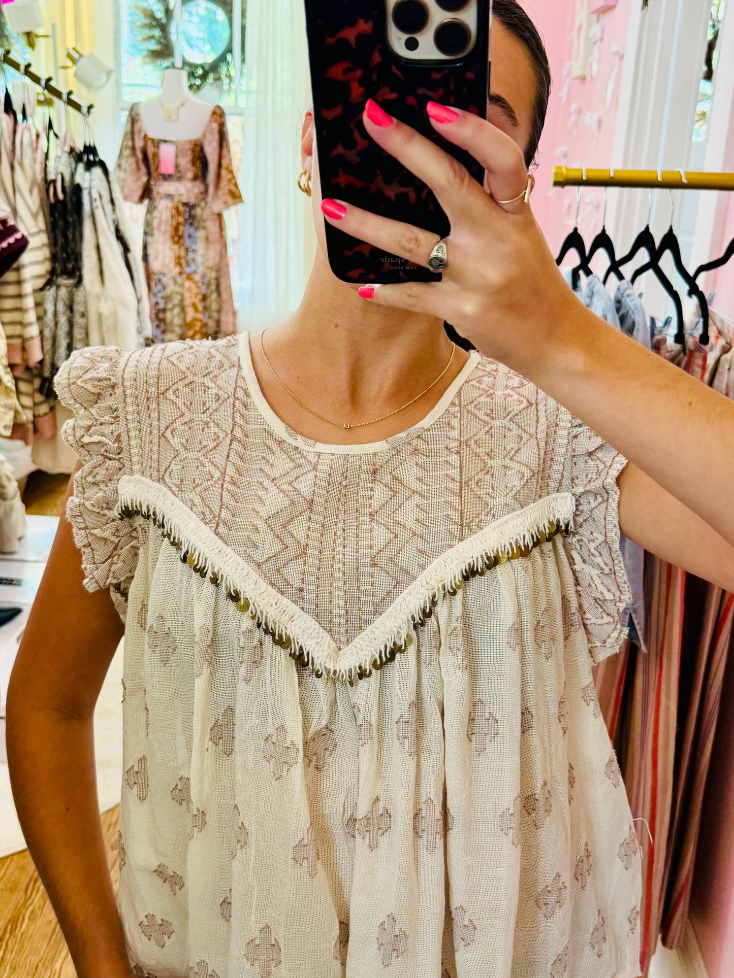 Metallic Disc Crochet Top