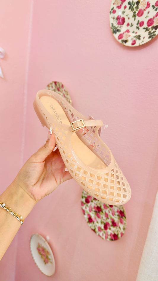 Nude Jelly Jane Flats