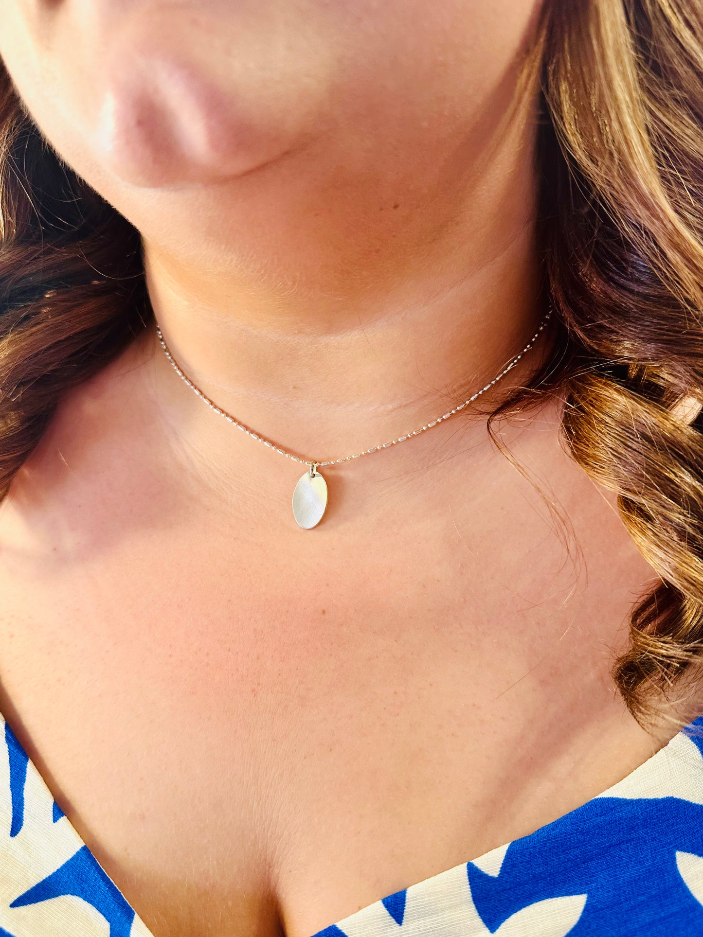 Silver Pleated Necklace
