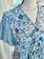 Blue Floral Puff Sleeve Top
