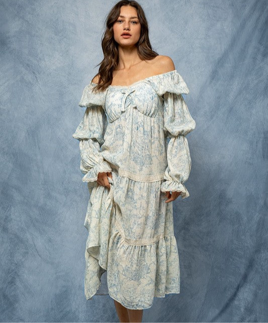 Boho Off-Shoulder Maxi Dress