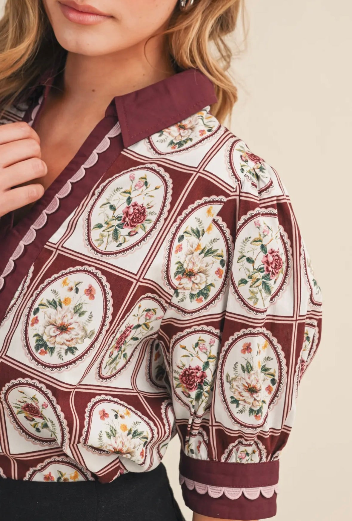 Burgundy Belle Blouse