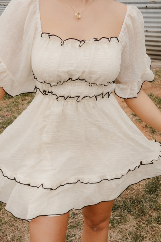 Black & Cream Mini Dress