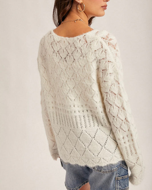 Open Crochet Crop Sweater