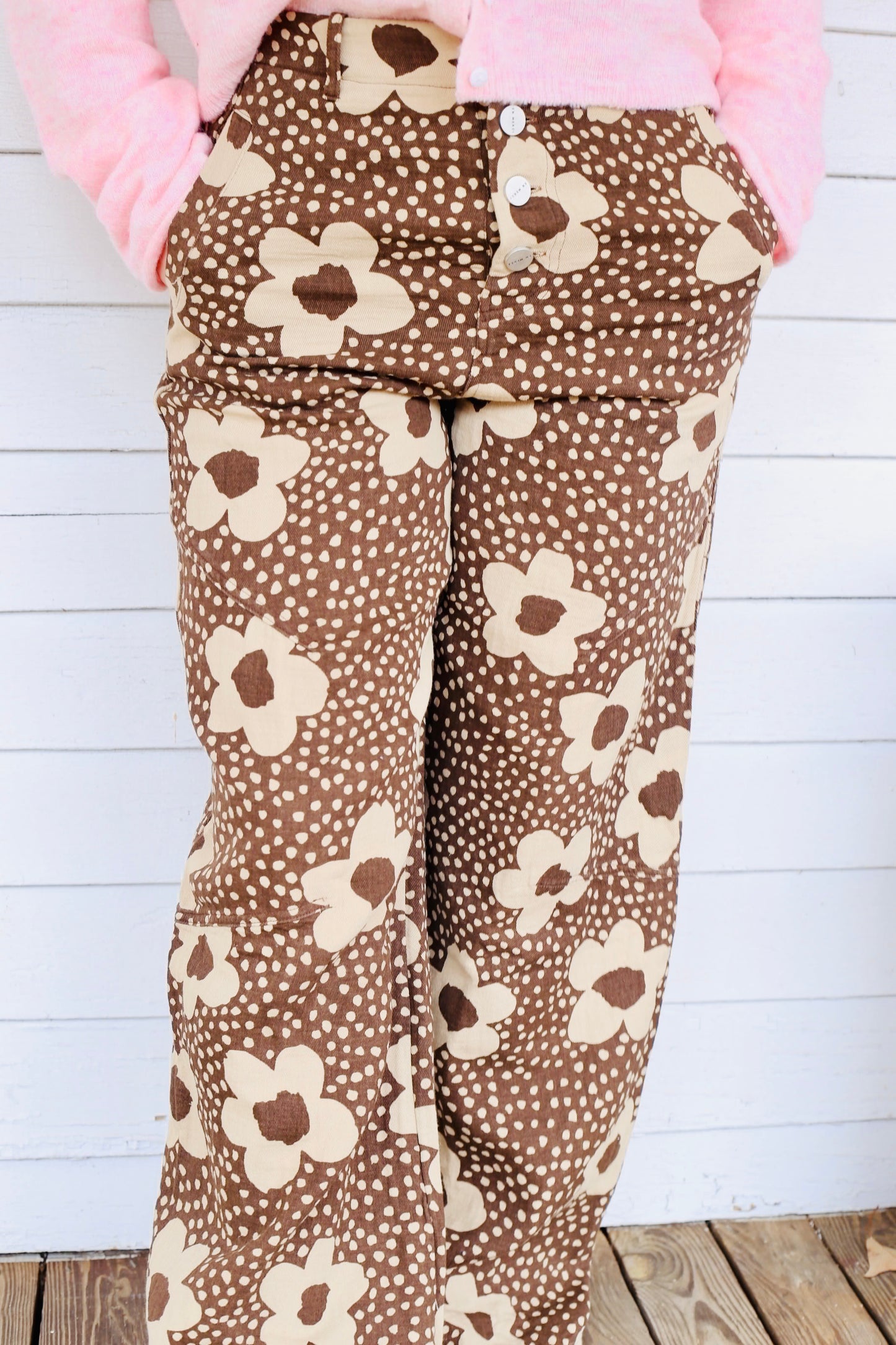 Coco Brown Floral Pants