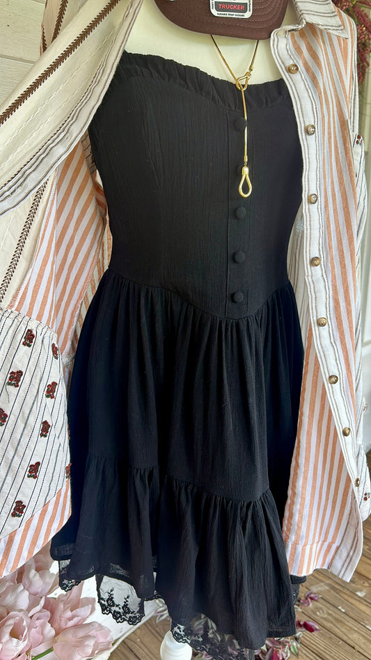 Button Corset Mini Dress