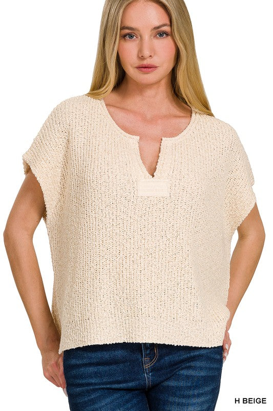 Split Neck Pullover