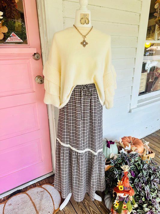 Ellis Plaid Maxi Skirt