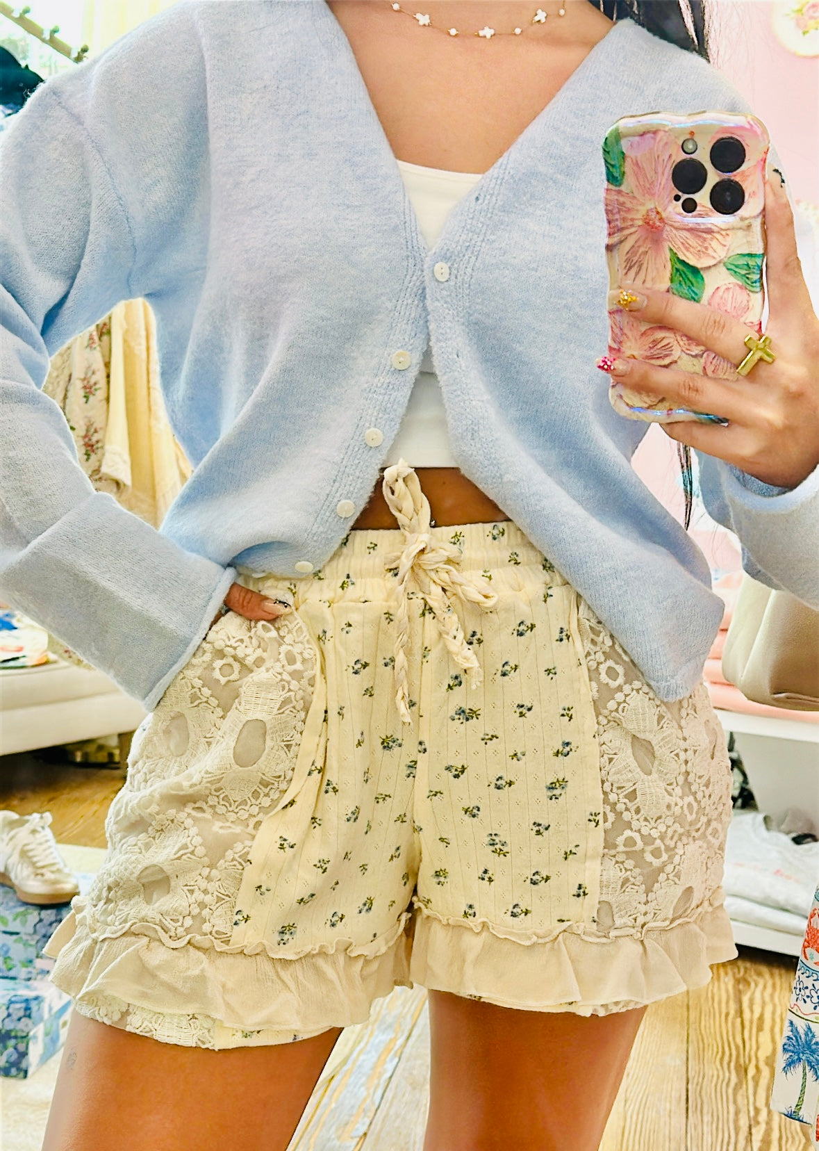 Something Blue Lace Shorts