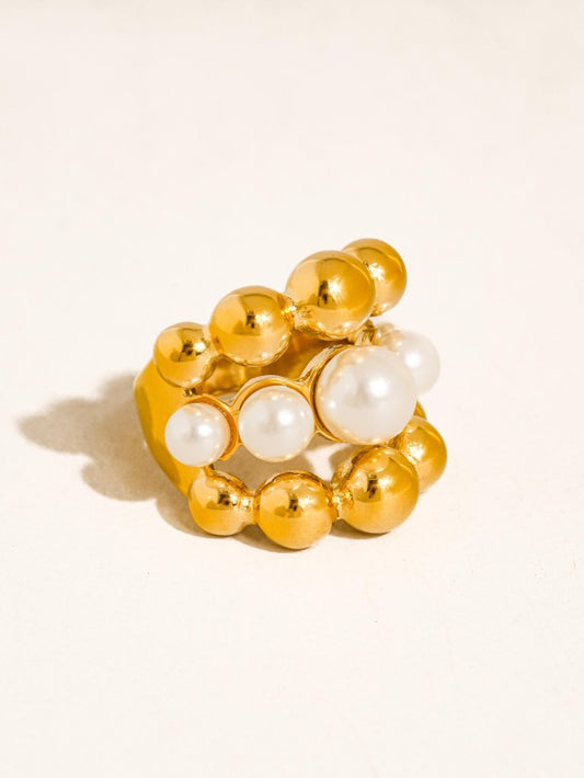 Pearl Beaded Statement Ring