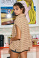 Boxy Stripe Polo Cap Sleeve Top