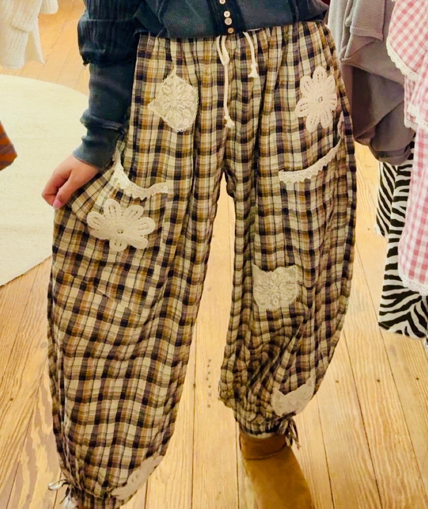 Vintage Charm Plaid Pants