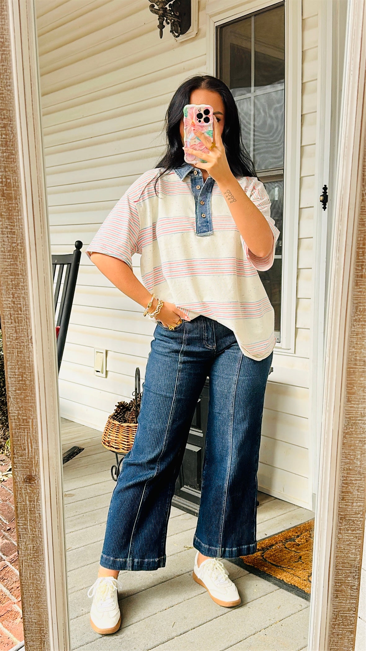Bluebell Stripe Button-Up