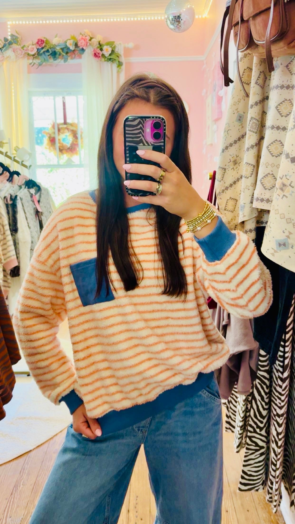 Thin Stripe Oversized Sweater