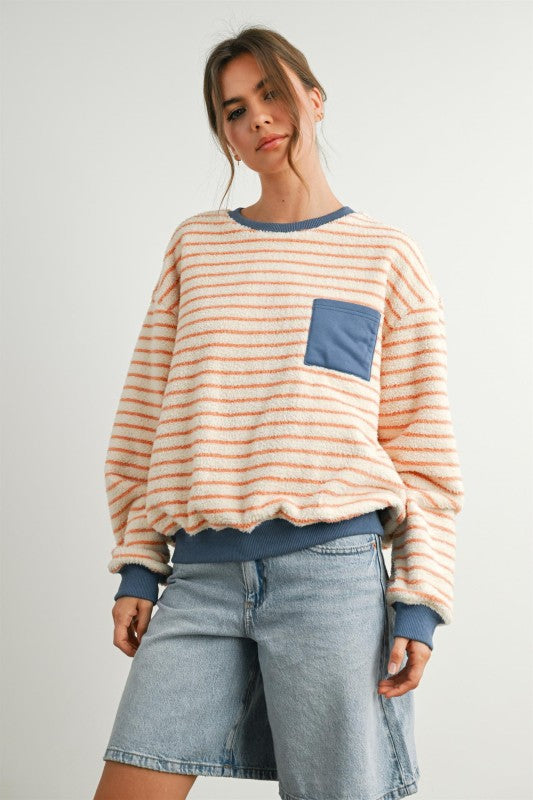 Thin Stripe Oversized Sweater