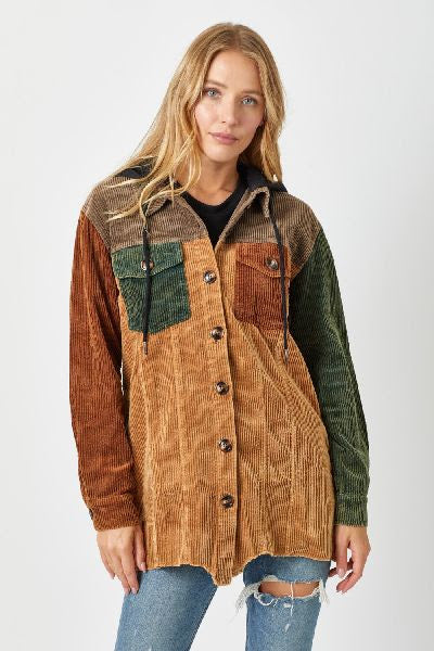 Hooded Corduroy Shacket