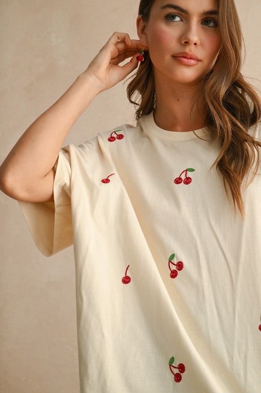 Embroidered Cherry T-Shirt