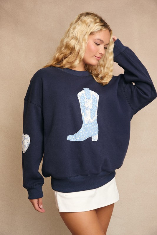 Navy Cowboy Sweatshirt