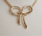 Large Rope Textured Bow Pendant Necklace