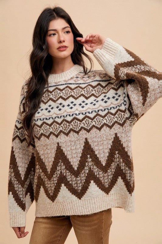 Fairisle Loose Fit Sweater