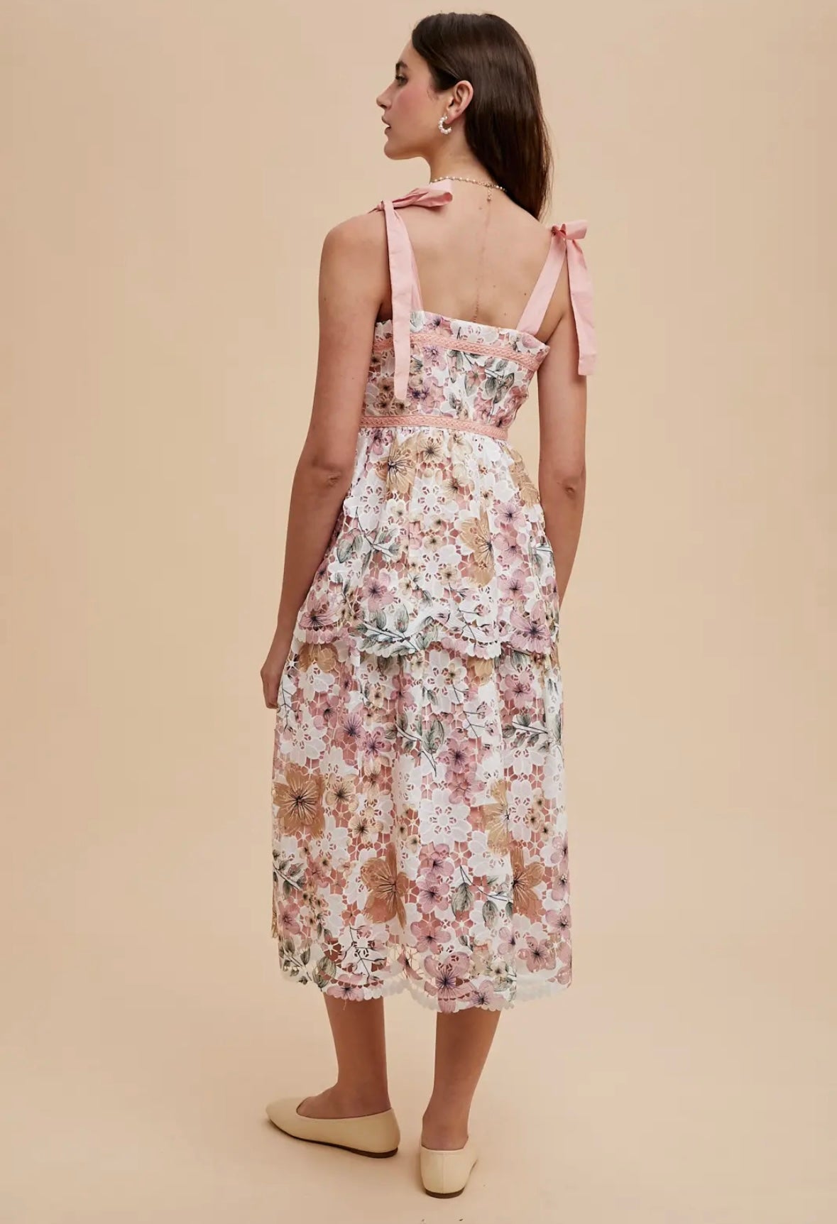 Crochet Lace Floral Maxi Dress