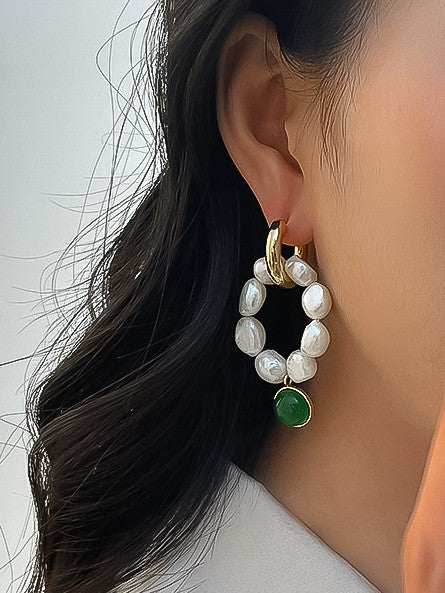 Freshwater Pearl Hoop Earrings