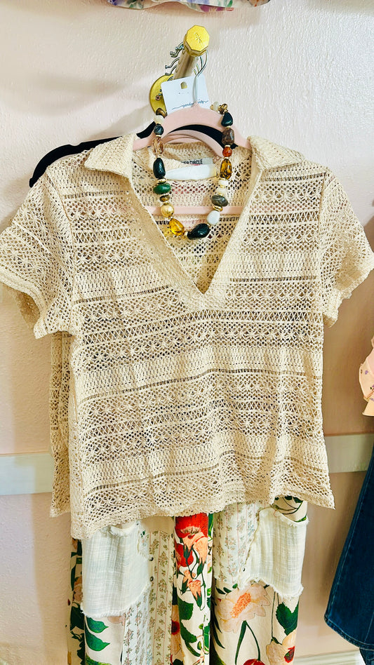 Sunwashed Lace Top