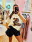 Dachshund Graphic Short Sleeve Sweater