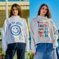 Happy Reversible Graphic Mock Neck Sweatshirt