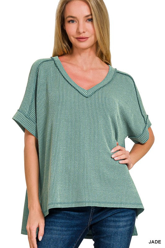 Raised Rib Short Sleeve
