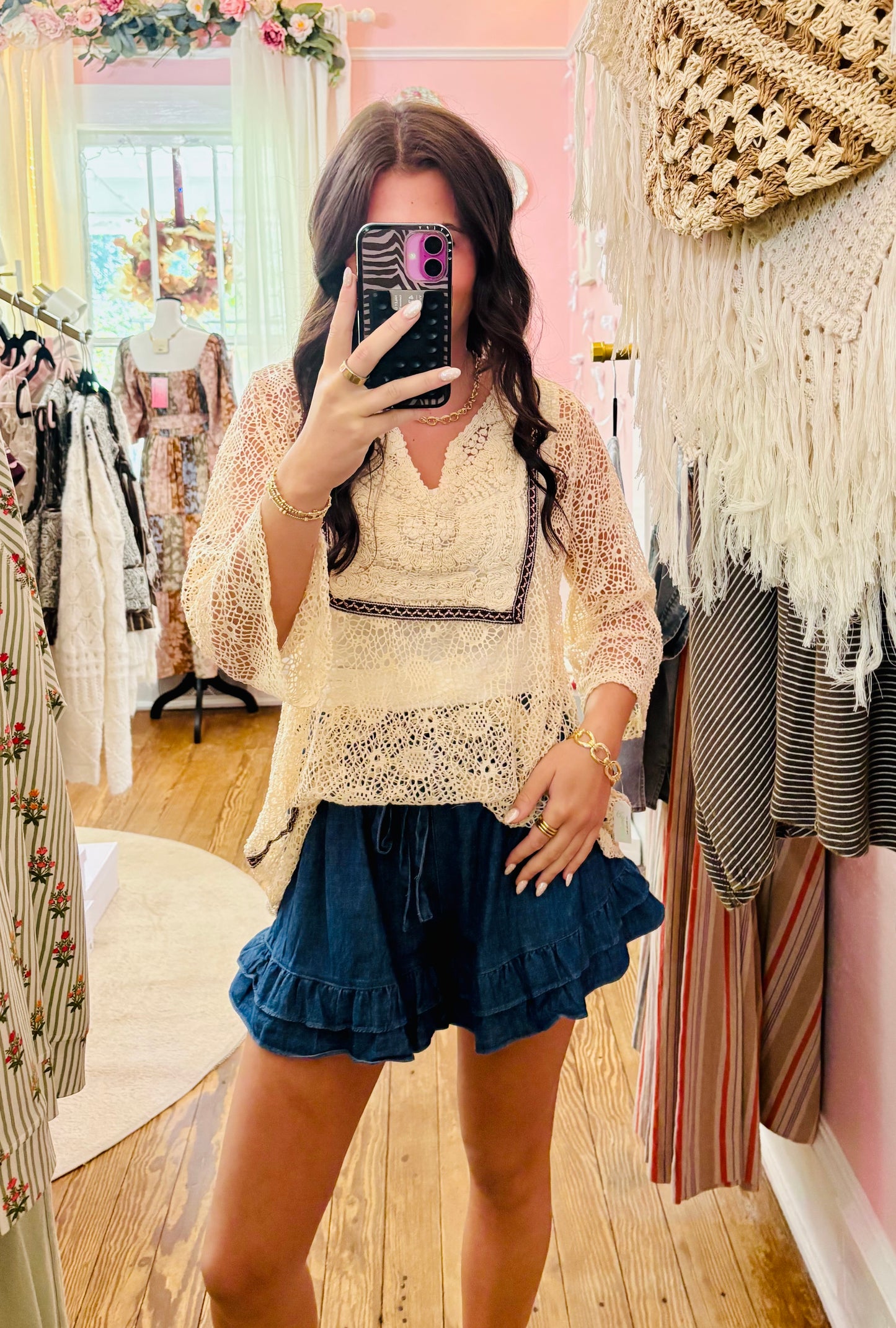 Canyon Lace Peasant Blouse