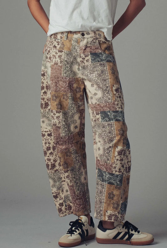 Boho Patchwork Wide Leg Pants