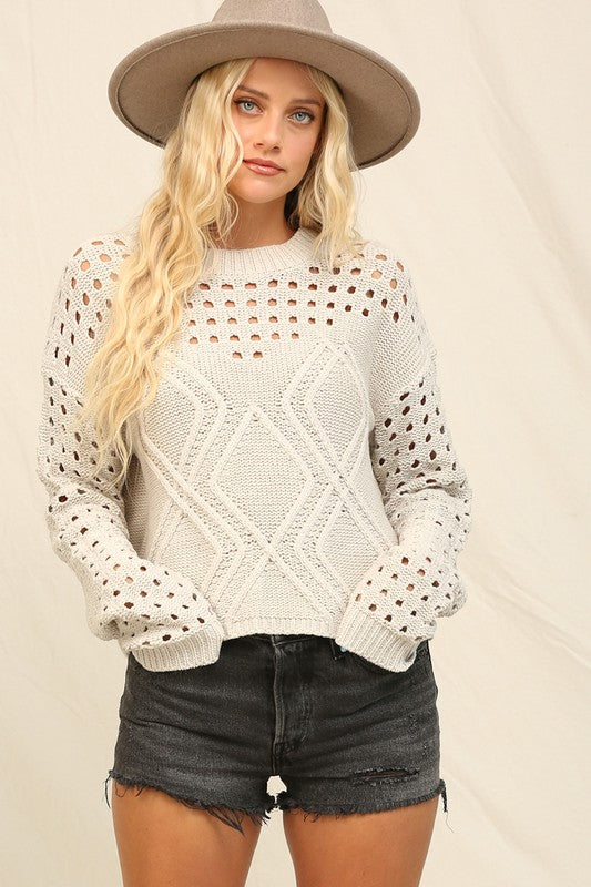 Dotted Openwork Sweater